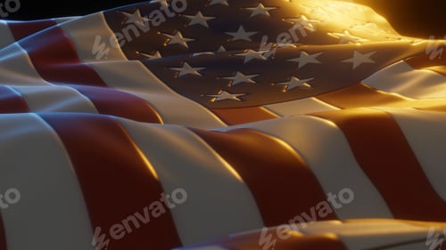 Preview: American Flag / USA Flag Close up Low Angled Perspective