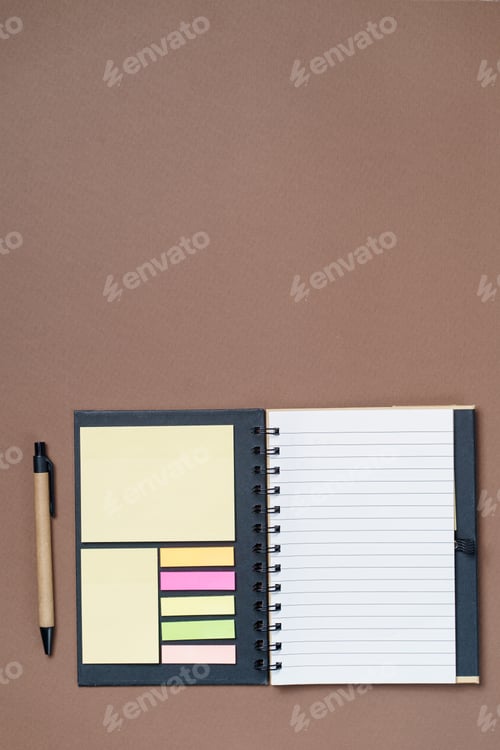 Preview: Spiral notebook on a brown background