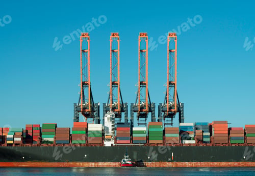 Preview: Modern container terminals at Maasvlakte, Rotterdam harbour, Netherlands