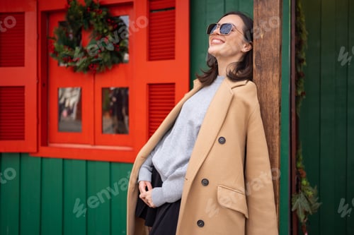 Preview: Middle age woman outdoors on Christmas market