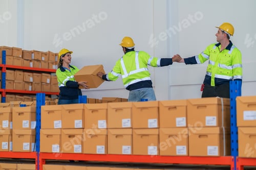 Preview: Warehouse worker working in warehouse storage.