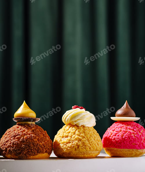 Preview: Colorful confectionery treats displayed on a white surface
