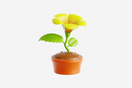 Preview: 3D Yellow Elder Flower in Pot