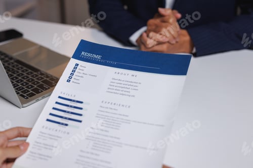 Preview: Resume document during professional job interview process