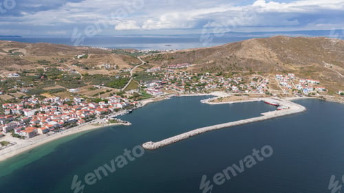 Preview: Aerial view of Avsa island, Turkey. Avsa Island view from sea in Turkey.
