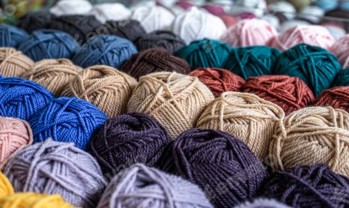 Preview: Colorful balls of wool, a variety of yarn balls, close up.