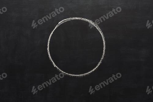 Preview: Circle drawn with chalk on blackboard