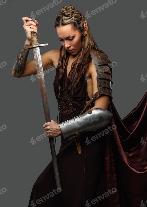 Preview: Elf woman warrior with sword.