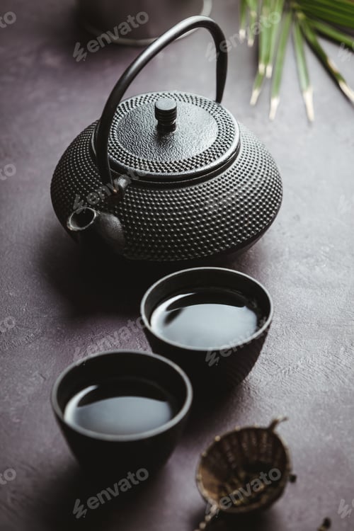 Tea Set with Kettle and Teacups