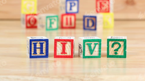 Preview: HIV word, medical concept, Human Immunodeficiency Virus Positive test