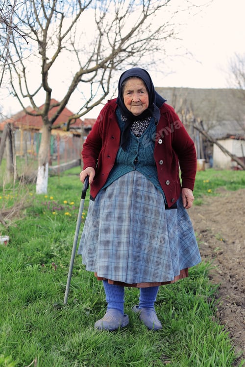 Preview: Old Eastern European peasan woman. Ethnical woman. Countryside portrait