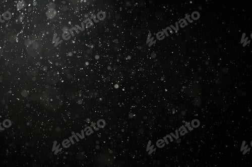Preview: Falling snowflakes on dark background.