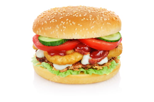 Preview: Hamburger isolated on white