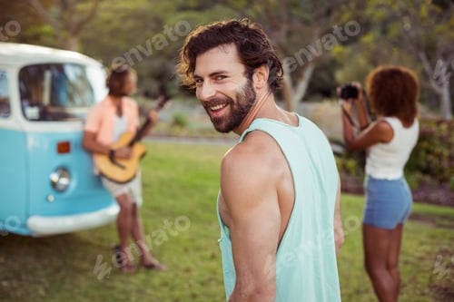 Preview: Portrait of man standing in park