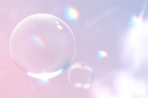 Preview: Clear bubbles on aesthetic pink background