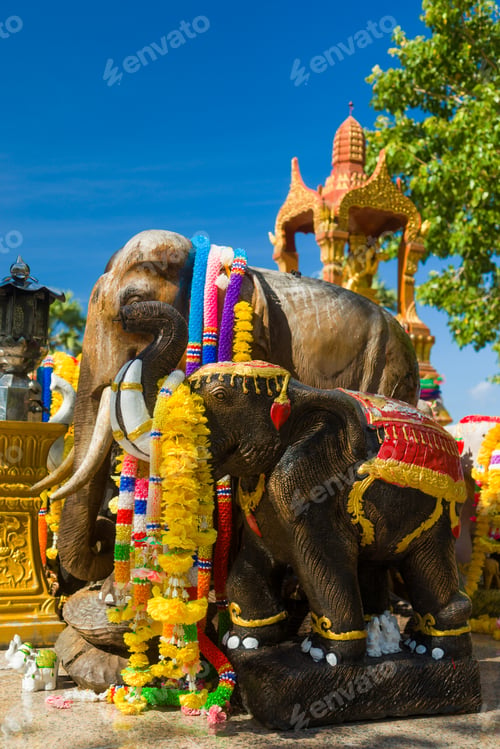 Preview: Elephants at the Phuket lighthouse temple