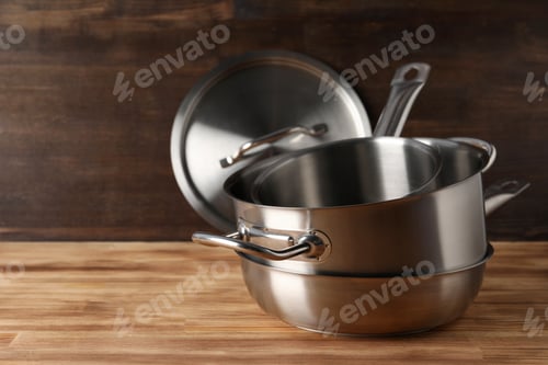 Preview: Kitchen utensil on wooden table, selective focus
