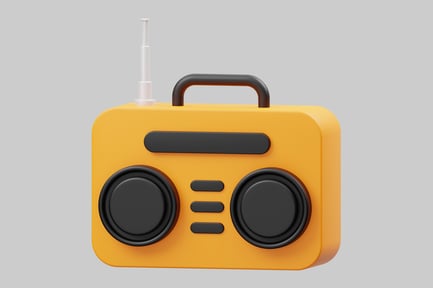 Preview: Retro yellow radio with antenna