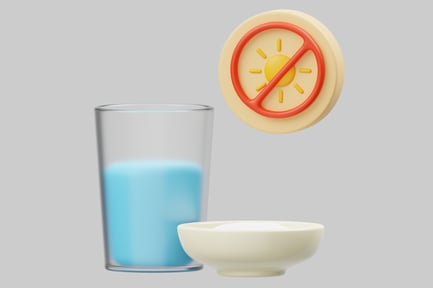 Preview: Glass and bowl with a circular symbol.