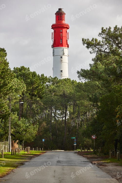 Preview: Picturesque Ferret lighthouse in Arcachon Bay. Aquitaine region. France