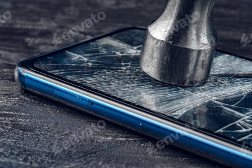 Preview: Digital gadget with tools. Repairing smartphone concept