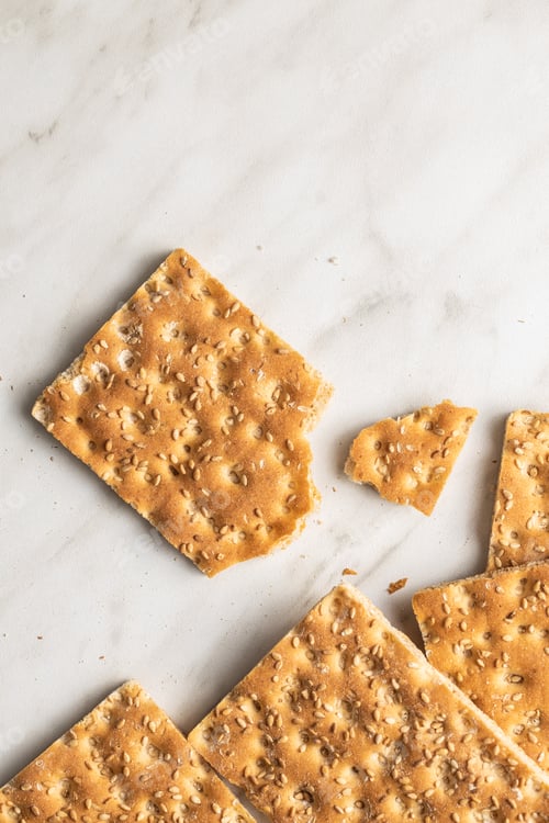 Preview: Knackebrot. Wholegrain crispbread with sesame seeds.