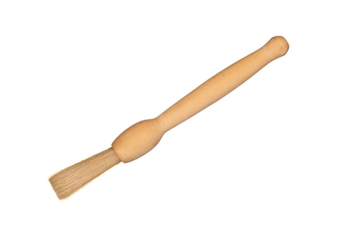 Preview: Wooden Pastry Brush on White Background