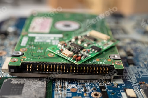 Preview: E-waste electronic, computer circuit cpu chip mainboard core processor electronics device,