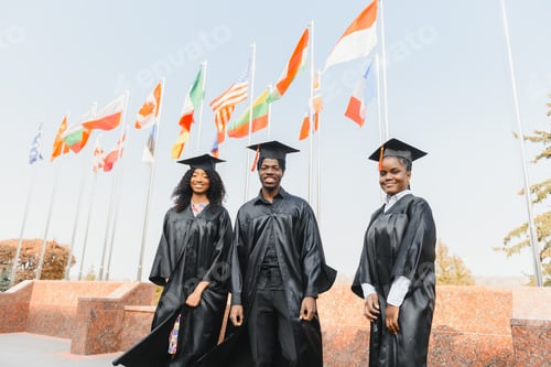 Preview: optimistic young university graduates at graduation