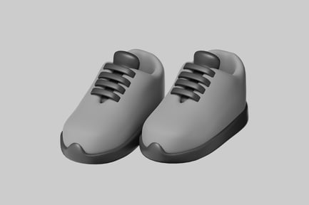 Preview: Monochrome cartoon walking shoes pair