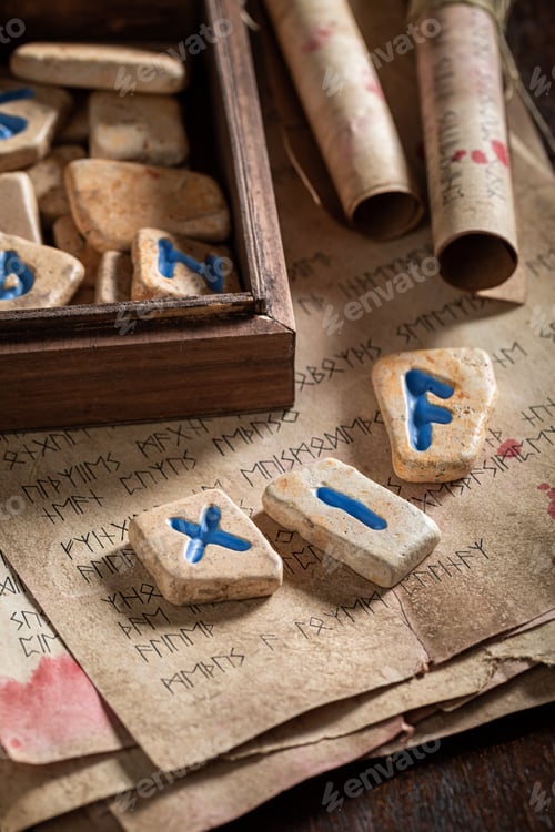 Preview: Original divination by rune stones based on antique scrolls