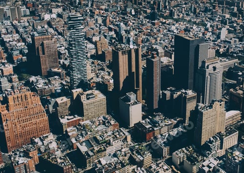 Preview: High angle shot of the buildings and skyscrapers captured in New York City, USA