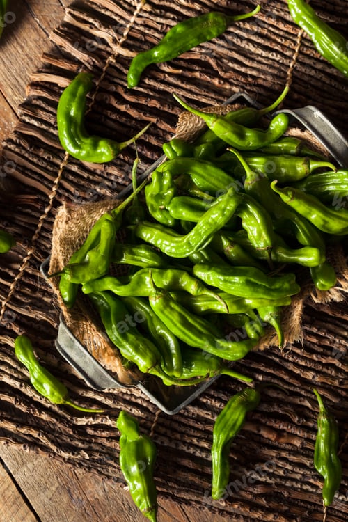Preview: Raw Organic Green Shashito Peppers