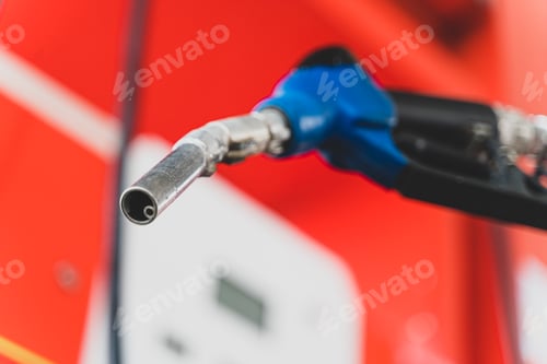 Preview: close up Fuel dispenser of gasoline pump. Concept transportation fuel of gasoline oil.