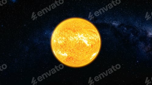 Preview: View from space on Sun surface with solar flares