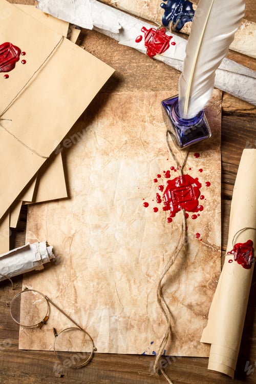 Preview: Workplace ancient scribe who wrote letters and scrolls