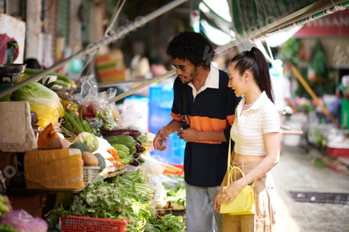 Preview: Couple Shopping at Local Market