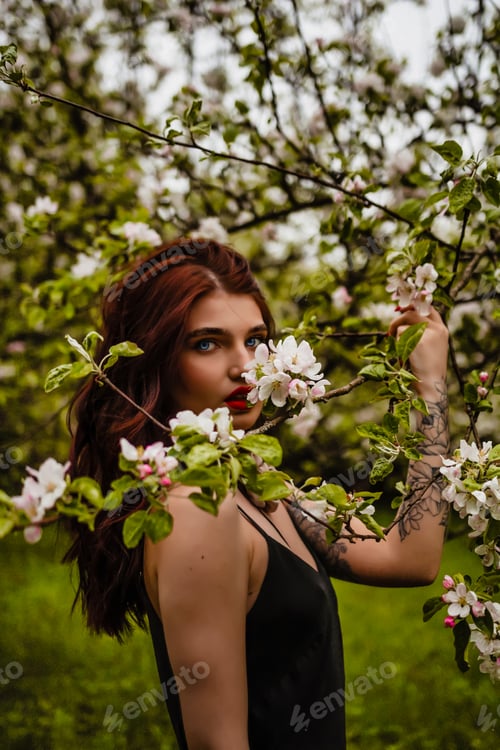 Preview: Beautiful Portrait of Young & Elegant Woman Posing for new year
