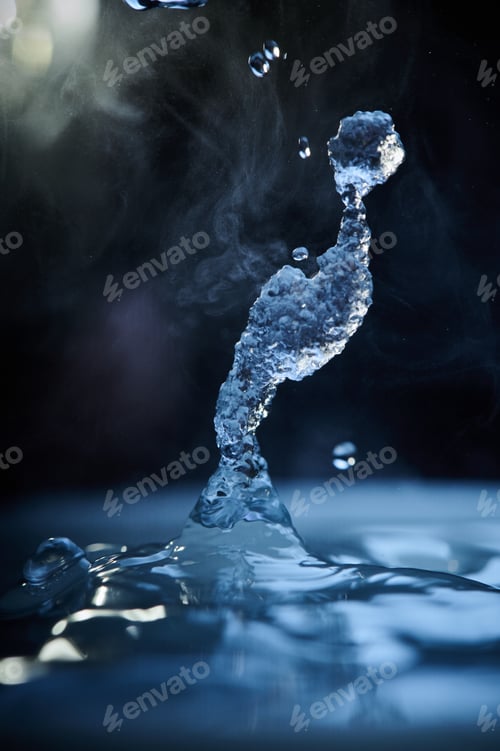 Preview: The process of boiling water, a stream of water shooting out of a humidifier or diffuser taken in