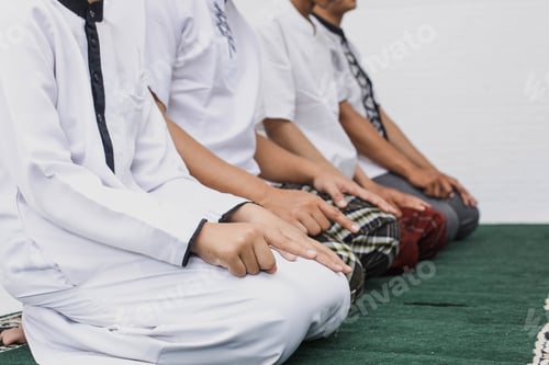 Preview: Muslim people salat at mosque