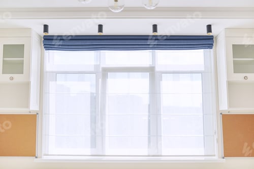 Preview: Roman blind in the interior detail close-up