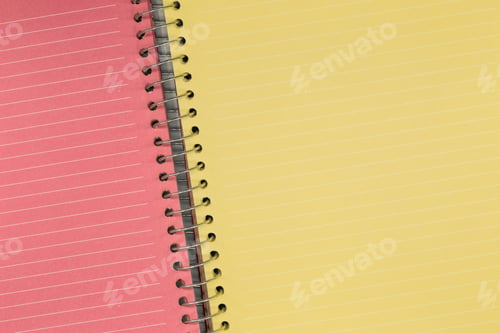 Preview: Notepad with spring, paper horizontal stripes