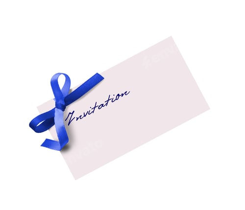 Preview: close up of card note with purple ribbon