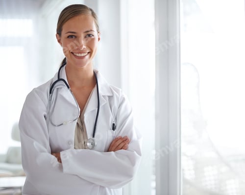Preview: Put your trust in her. Portrait of an attractive young doctor standing with her arms folded.