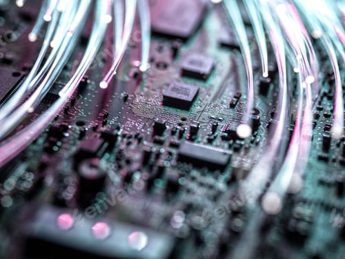 Preview: Fibre optics carrying data at speed to a computer