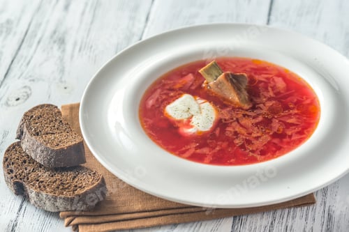 Preview: Borsch - Ukrainian traditional beetroot soup