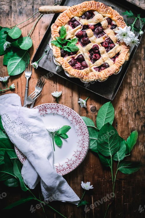 Preview: cherry pie with lattice top crust