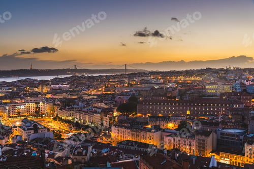 Preview: Lisbon panoramic view at dusk
