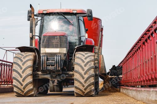 Preview: Old agriculture tractor working on a farm