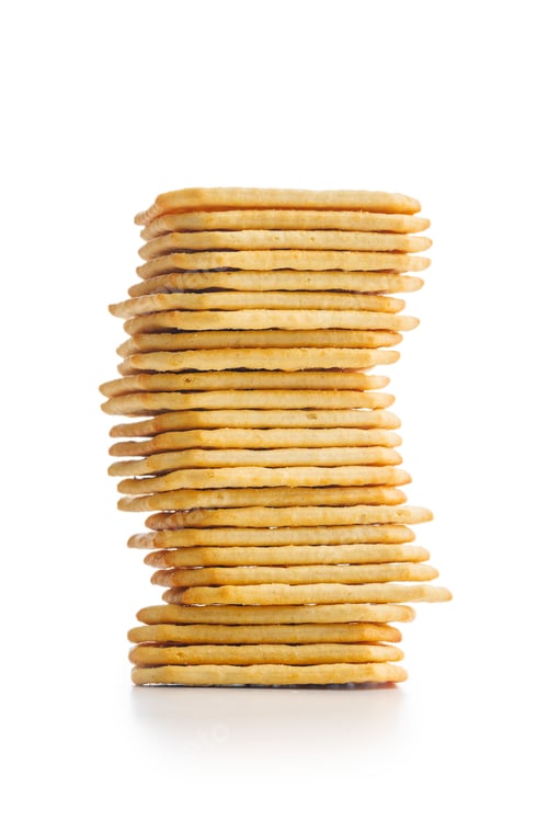 Preview: Stack of Crackers on White Background